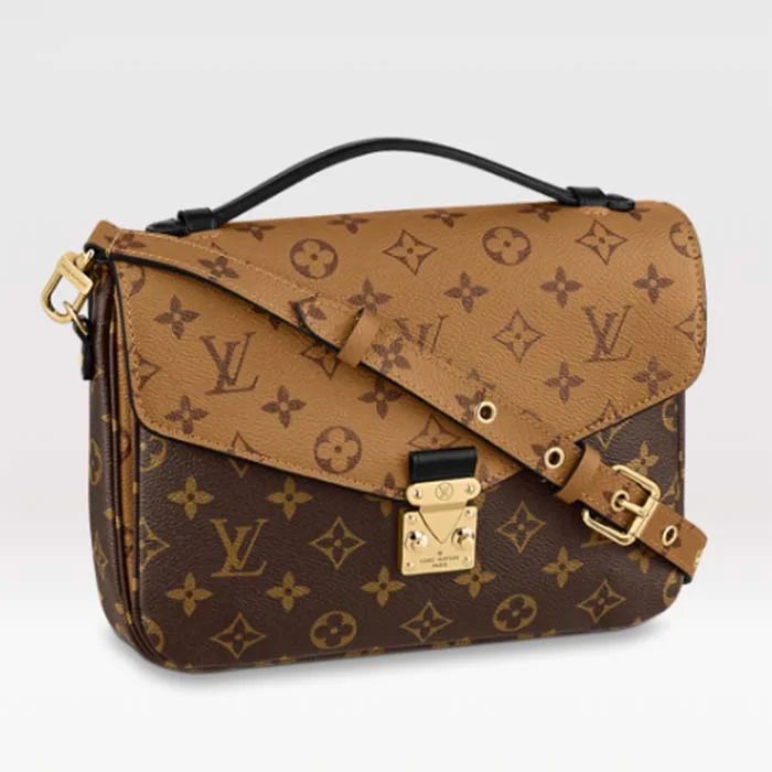 Louis Vuitton bags with a snap - button closure and a decorative charm for styleLouis Vuitton LV Women Pochette Métis Bag Brown Monogram Reverse Coated Canvas