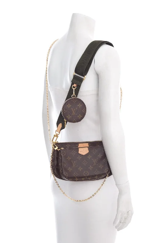 Louis Vuitton bags with a detachable mirror inside for on - the - go touch - upsLouis Vuitton Monogram Canvas Multi Pochette Handbag