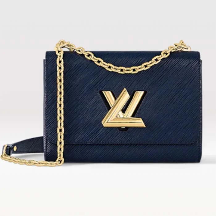 Louis Vuitton Alma bags with a leather - wrapped handle for a luxurious feelLouis Vuitton LV Women Twist MM Handbag Indigo Blue Epi Grained Cowhide Leather