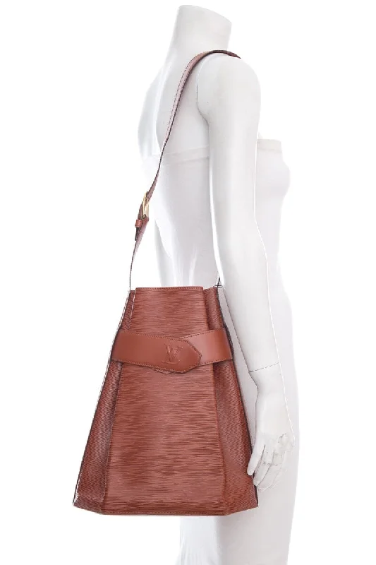 Louis Vuitton Alma bags featuring the signature top - handle designLouis Vuitton Cognac Sac D'Epaule Epi Leather Handbag