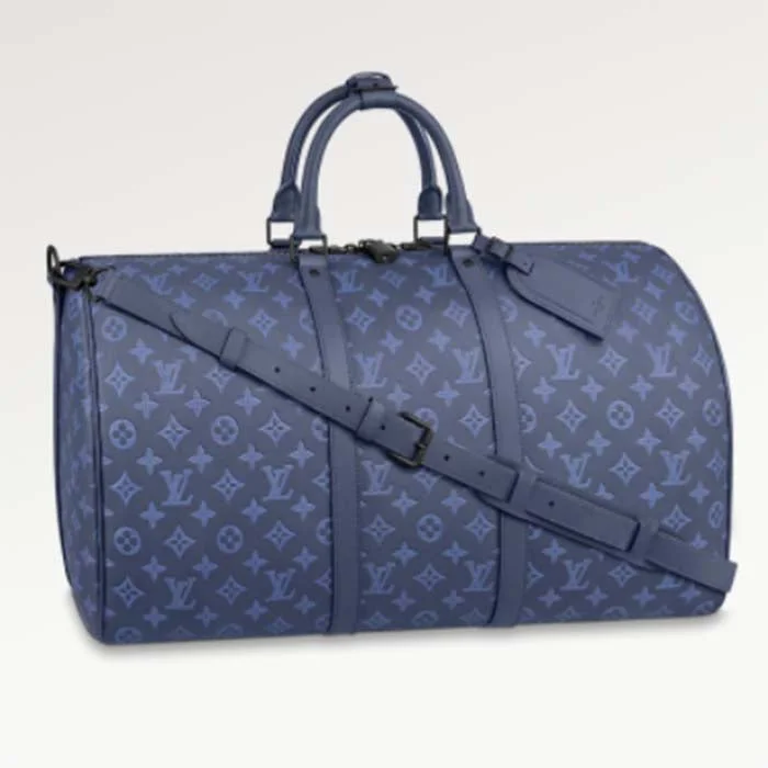 Louis Vuitton Twist bags with a snakeskin - effect panel for a bold lookLouis Vuitton LV Unisex Keepall Bandoulière 50 Navy Blue Cabin Monogram Shadow Cowhide