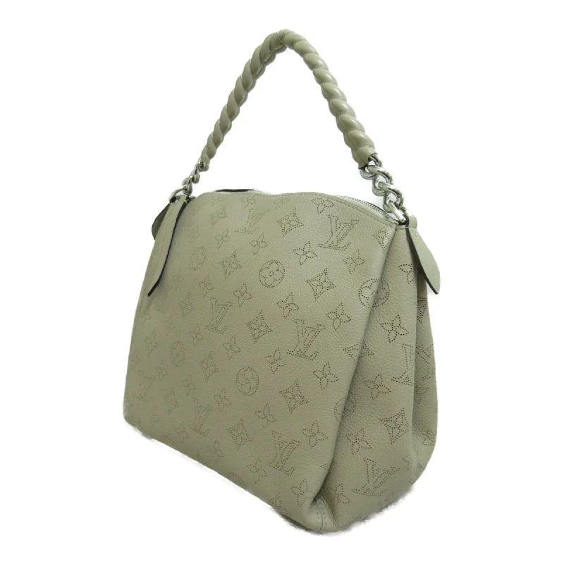 Louis Vuitton backpacks with a hidden back pocket for securityLOUIS VUITTON Babylon Chain BB Shoulder Bag Gray Galet Mahina leather M51224