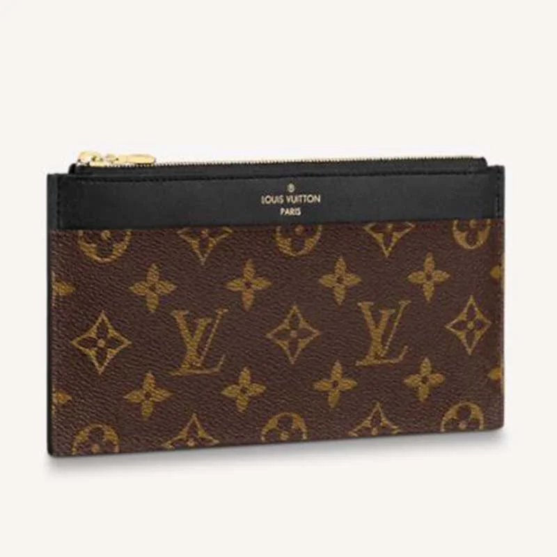 Louis Vuitton Speedy bags in monogram canvas for a classic lookLouis Vuitton LV Unisex Slim Purse Brown Monogram Reverse Coated Canvas Cowhide Leather