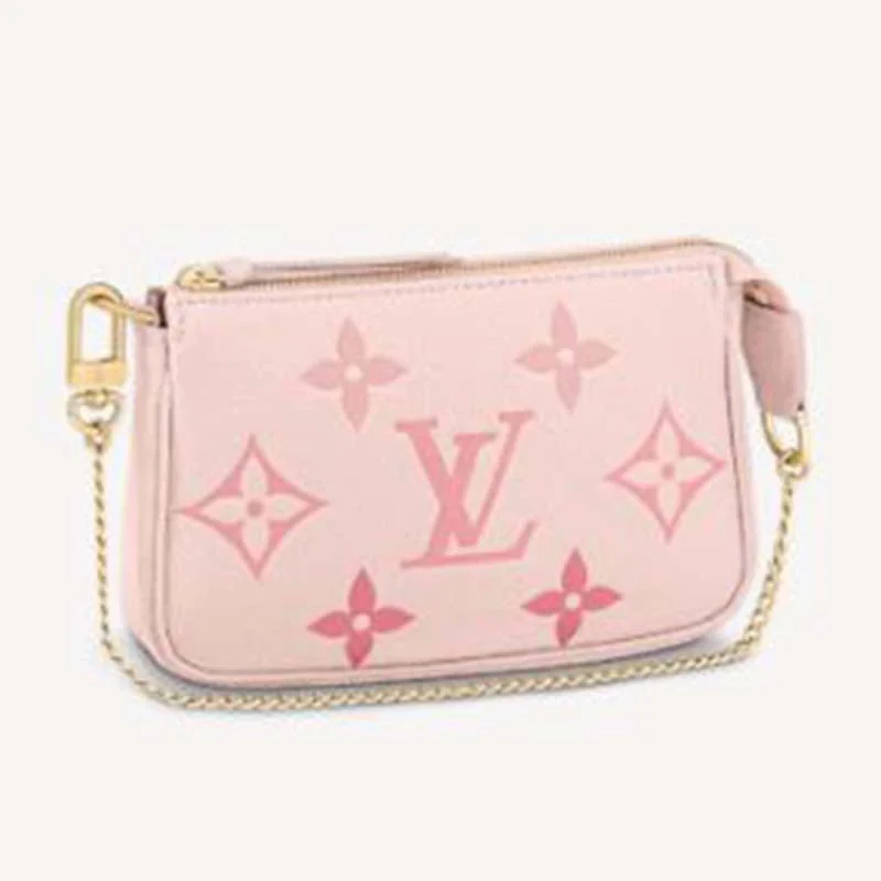 Louis Vuitton Capucines bags with smooth calfskin leather for luxuryLouis Vuitton LV Women Mini Pochette Accessoires Pink Monogram Empreinte Embossed Supple Grained Cowhide