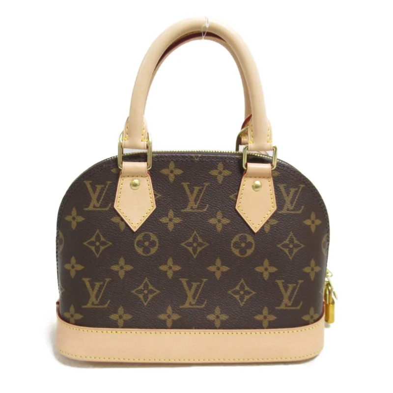 Louis Vuitton bags with a front - zip pocket for small items like keysLOUIS VUITTON Alma BB 2way Shoulder Bag Brown Monogram PVC coated canvas M53152