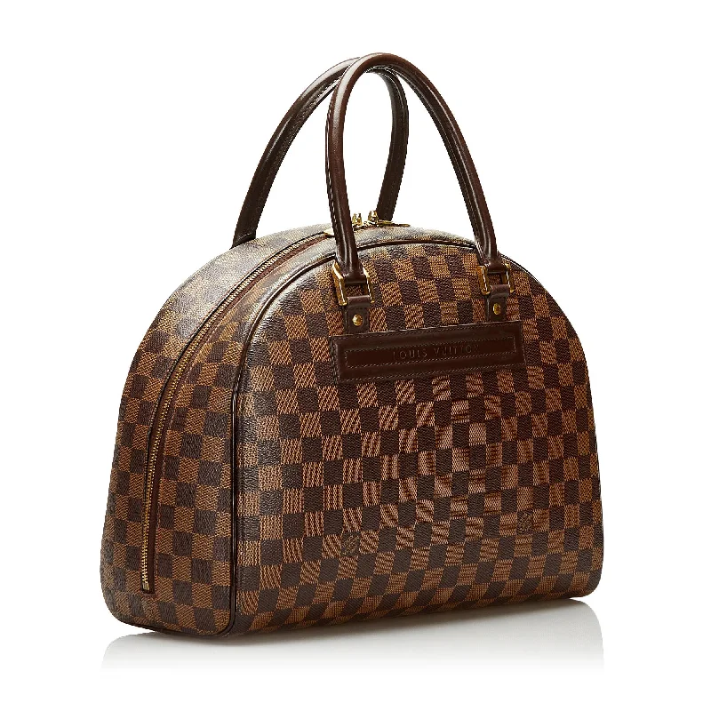 Louis Vuitton bags with a snap - button closure and a decorative charm for styleLouis Vuitton Damier Ebene Nolita 35541)