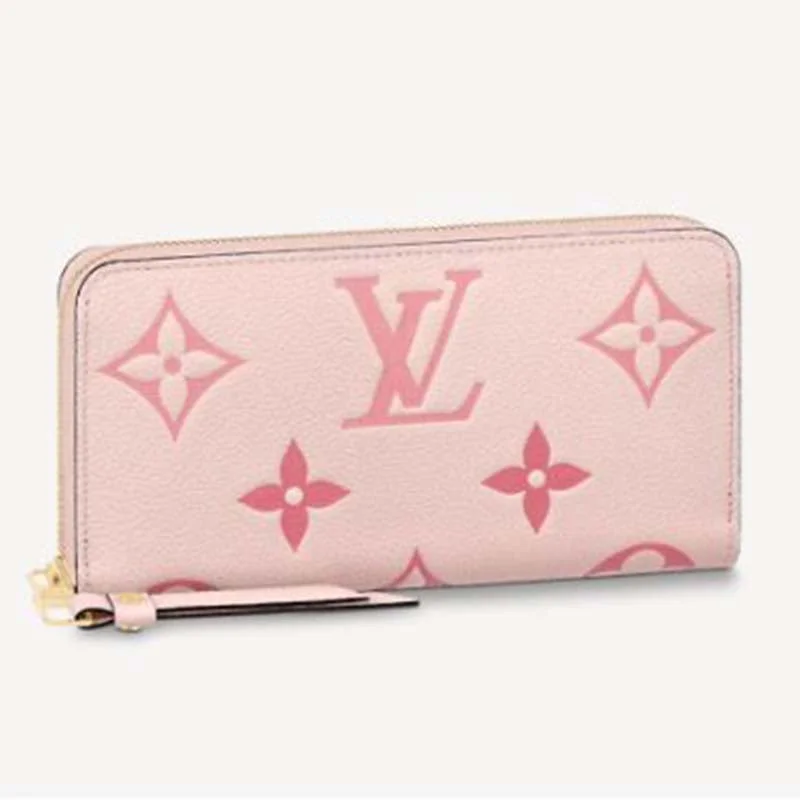 Medium - sized Louis Vuitton tote bags for work and shoppingLouis Vuitton LV Women Zippy Wallet Pink Monogram Empreinte Embossed Supple Grained Cowhide Leather