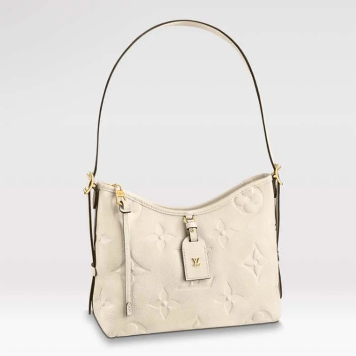 Louis Vuitton Capucines bags with smooth calfskin leather for luxuryLouis Vuitton Women LV CarryAll PM Handbag Crème Beige Embossed Supple Grained Cowhide