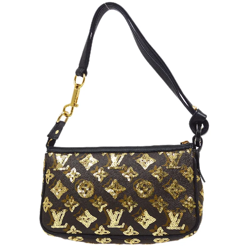 Louis Vuitton crossbody bags with a printed floral pattern for femininityLOUIS VUITTON 2009 POCHETTE ACCESSOIRES MONOGRAM ECLIPSE M40248