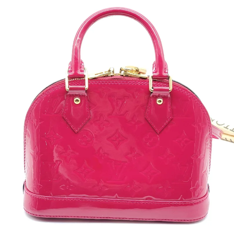 Louis Vuitton bags with a magnetic snap closure for easy accessLouis Vuitton Alma BB Vernis Fuchsia Crossbody Bag