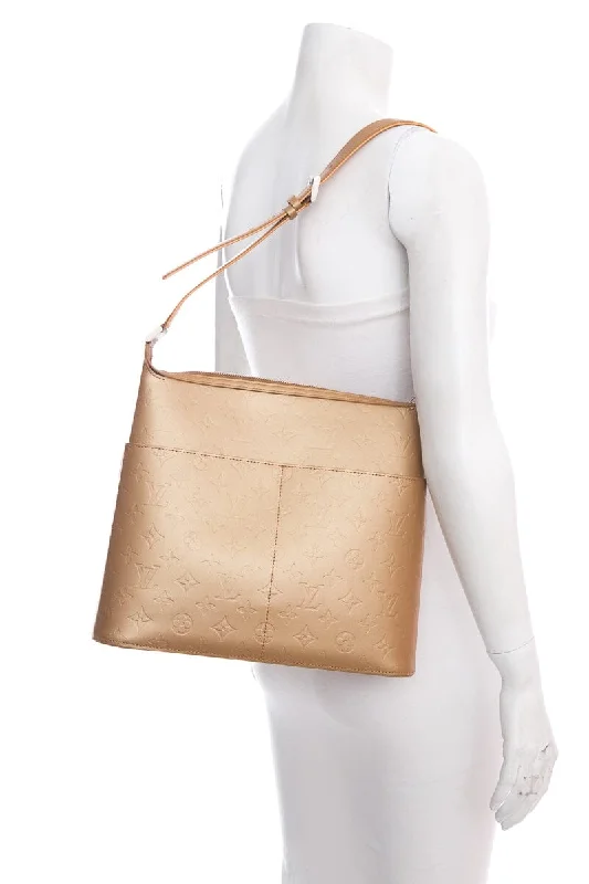 Ladies Louis Vuitton shoulder bags with a wide - width strap for comfortLouis Vuitton Gold Monogram Mat Sutter Handbag