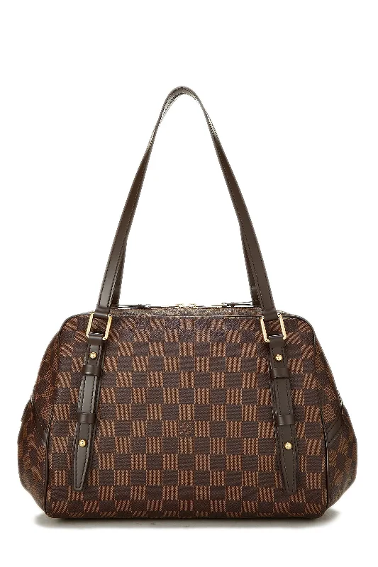 Ladies Louis Vuitton handbags with a detachable coin purse insideLOUIS VUITTON DAMIER EBENE RIVINGTON GM BAG