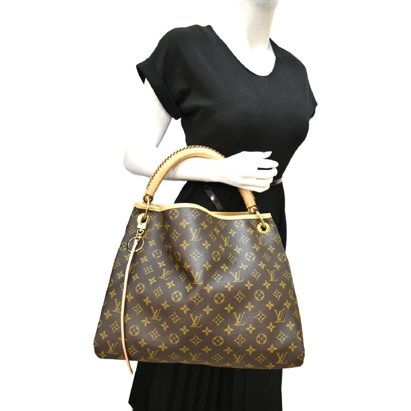 Small - sized Louis Vuitton Pochette Metis bags for a compact carryLOUIS VUITTON Artsy MM Monogram Canvas Hobo Bag Brown