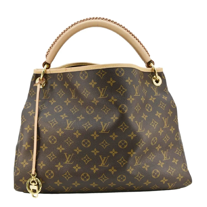 Louis Vuitton crossbody bags in a bold red color for a statementLOUIS VUITTON Artsy MM NM Monogram Canvas Hobo Bag Brown