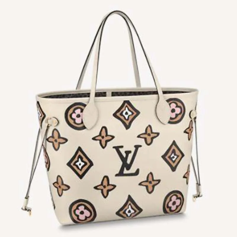 Louis Vuitton Capucines bags with smooth calfskin leather for luxuryLouis Vuitton LV Women Neverfull MM Tote Cream Monogram Coated Canvas