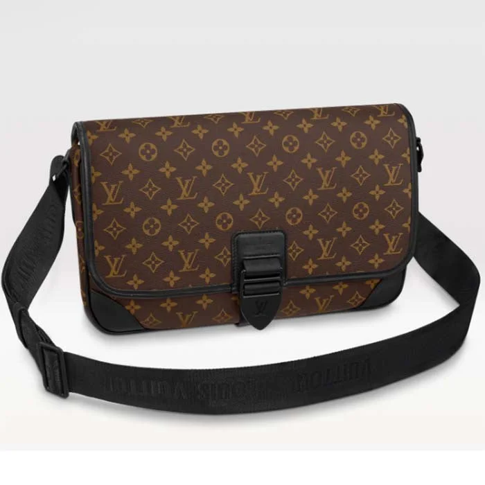 Louis Vuitton tote bags with a printed LV logo on the front for brand visibilityLouis Vuitton LV Unisex Archy Messenger GM Bag Monogram Macassar Coated Canvas