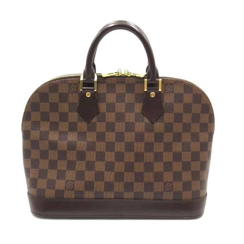 Louis Vuitton tote bags with a water - resistant coating for outdoor useLOUIS VUITTON Alma Brown Ebene Damier PVC coated canvas N51131