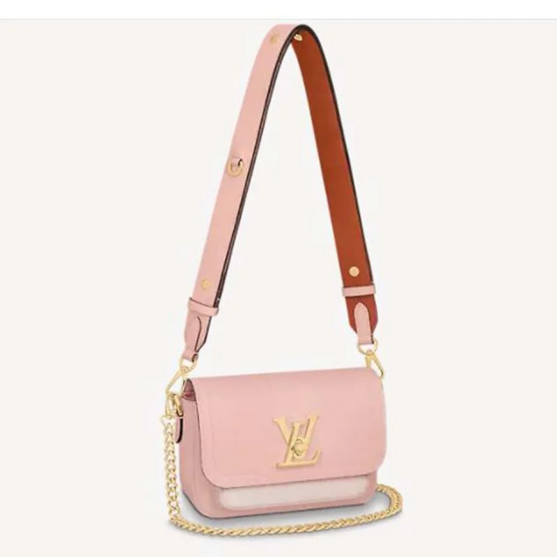 Louis Vuitton tote bags with a spacious interior and multiple pocketsLouis Vuitton LV Women Lockme Tender Rosewater Pink Grained Calf Leather