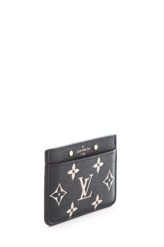 Ladies Louis Vuitton shoulder bags with a single - handle silhouetteLouis Vuitton Black & Beige Empreinte Card Holder