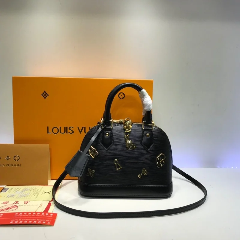 Medium - sized Louis Vuitton tote bags for work and shoppingLouis Vuitton Alma BB Epi Leather Love Lock Edition Black