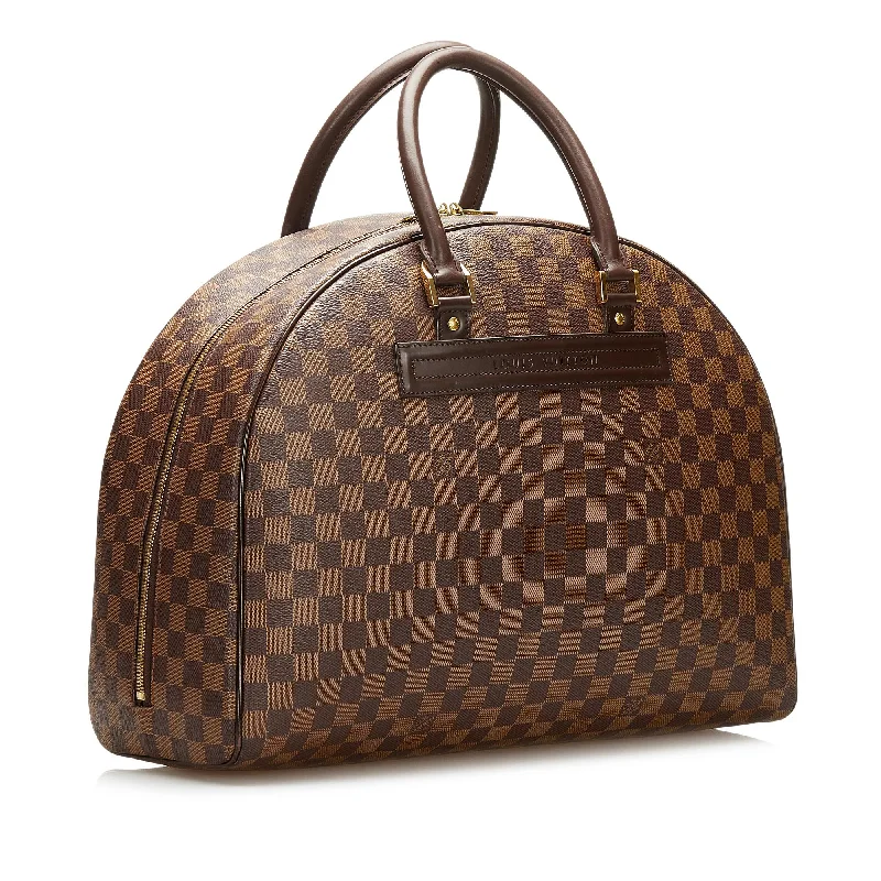 Louis Vuitton bags with a chain - link trim and a leather body for a modern edgeLouis Vuitton Damier Ebene Nolita 35823)