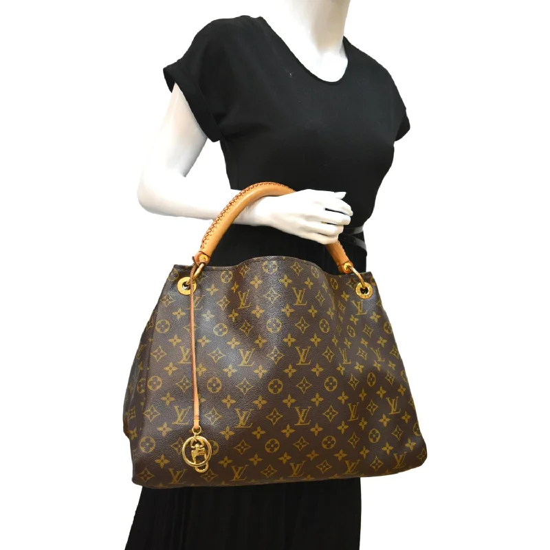 Louis Vuitton Neverfull bags with large capacity for everyday essentialsLOUIS VUITTON Artsy MM Monogram Canvas Hobo Bag Brown