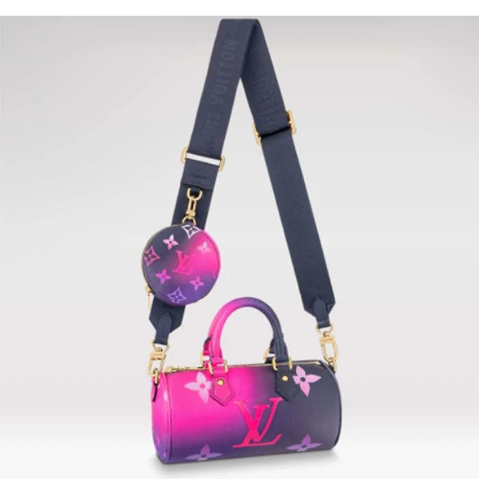 Louis Vuitton handbags with a back - zip pocket for storing valuablesLouis Vuitton LV Women Papillon BB Handbag Midnight Fuchsia Monogram Coated Canvas