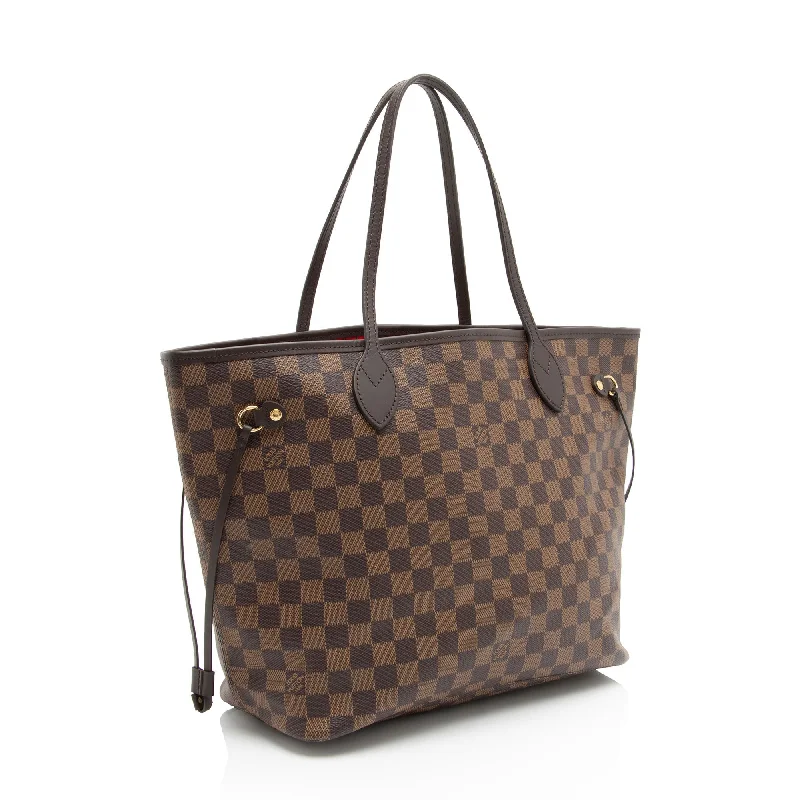 Ladies Louis Vuitton shoulder bags with a wide - width strap for comfortLouis Vuitton Damier Ebene Neverfull MM Tote (MGX6T7)