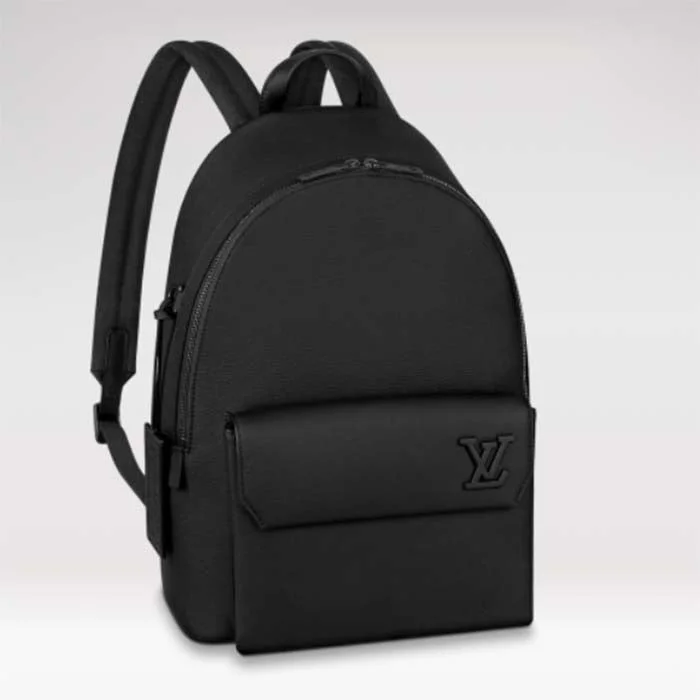 Louis Vuitton tote bags with a water - resistant coating for outdoor useLouis Vuitton LV Unisex Takeoff Backpack Black Grained Calf Leather