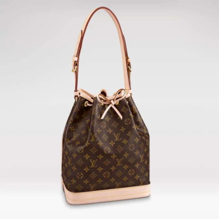 Louis Vuitton tote bags with a water - resistant coating for outdoor useLouis Vuitton LV Women Noé Bucket Bag Brown Monogram Coated Canvas Cowhide Leather