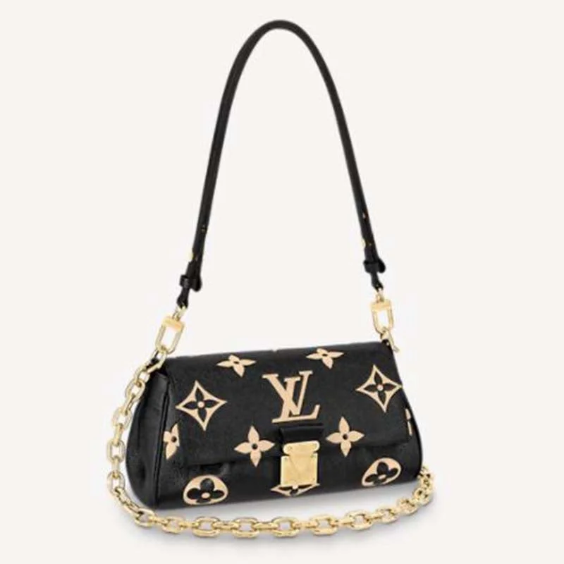 Ladies Louis Vuitton Petite Malle bags with a star - shaped charm for cutenessLouis Vuitton LV Women Favorite Tourterelle Black Beige Monogram Empreinte Embossed Supple Grained Cowhide