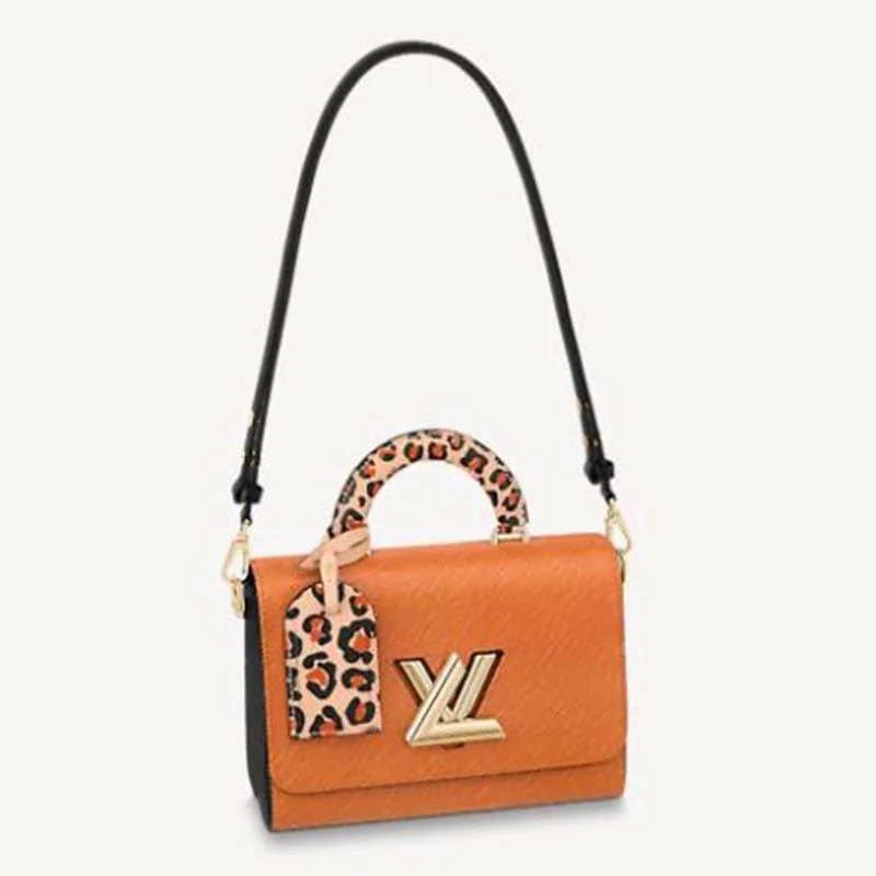 Louis Vuitton bags with a zip - around closure for enhanced securityLouis Vuitton LV Women Twist MM Handbag Gold Cipango Epi Grained