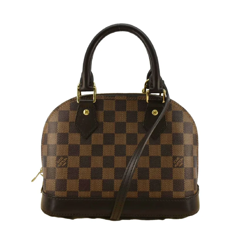 Louis Vuitton Alma bags featuring the signature top - handle designLOUIS VUITTON Alma BB Damier Ebene Satchel Bag Brown