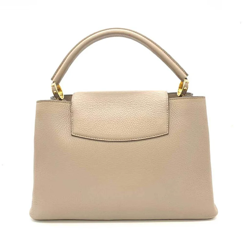 Louis Vuitton crossbody bags with a woven leather strap for textureLOUIS VUITTON Bag Capucines MM Gale Beige Greige Handbag One Handle Studded LV Ladies Taurillon Leather M94428 LOUISVUITTON