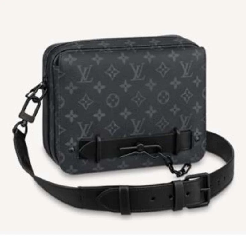 Ladies Louis Vuitton Capucines bags with a detachable shoulder strapLouis Vuitton LV Women Steamer Messenger Monogram Eclipse Coated Canvas