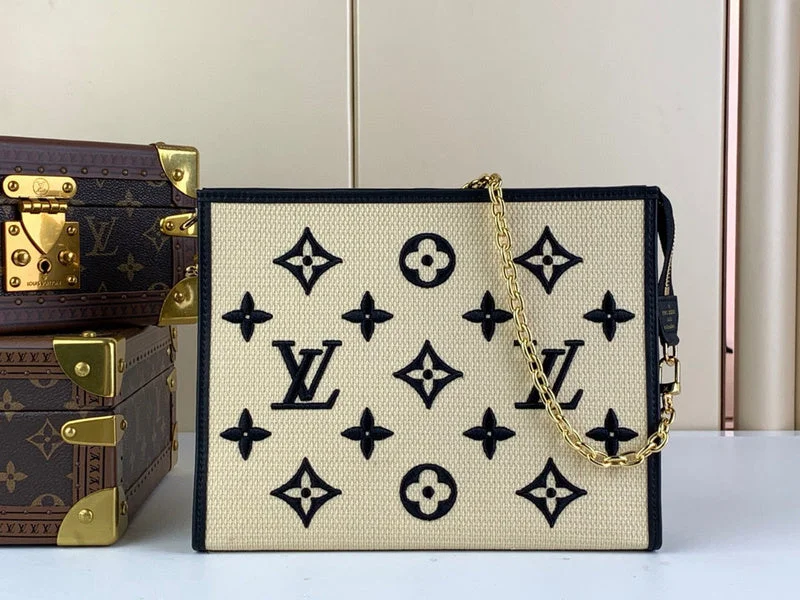 Louis Vuitton bags with a chain - link trim and a leather body for a modern edgeLouis Vuitton Bags