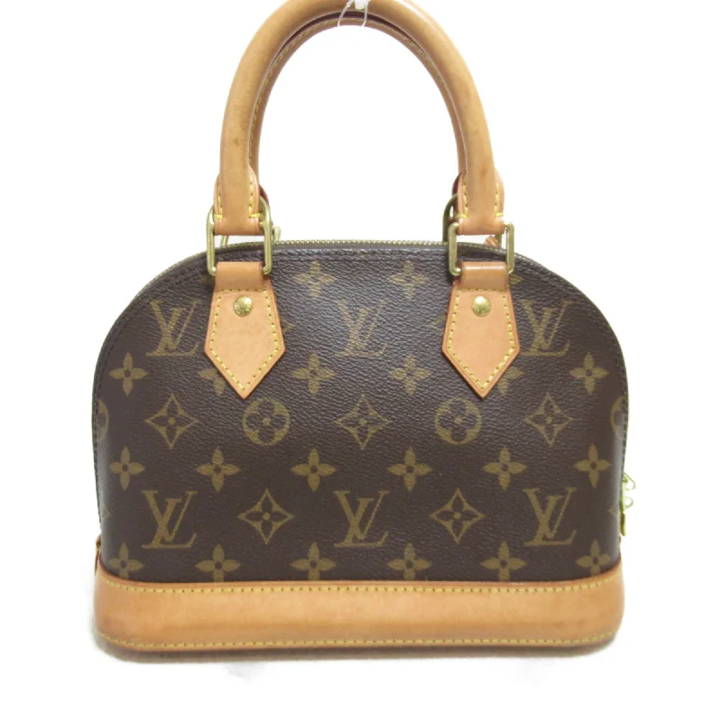 Louis Vuitton backpacks with a hidden back pocket for securityLOUIS VUITTON Alma BB 2way Shoulder Bag Brown Monogram PVC coated canvas