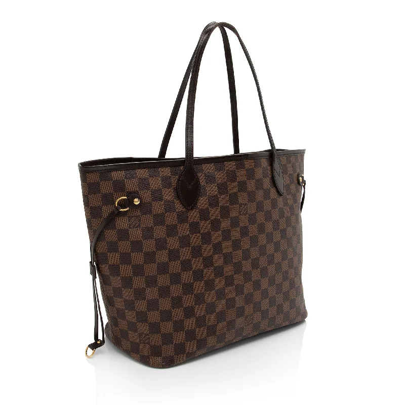 Louis Vuitton tote bags with a printed LV logo on the front for brand visibilityLouis Vuitton Damier Ebene Neverfull MM Tote (siwvNp)