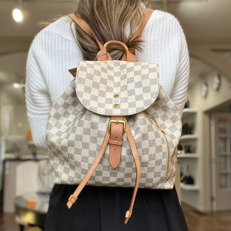 Louis Vuitton bags with a detachable mirror inside for on - the - go touch - upsLouis Vuitton Azur Sperone Backpack