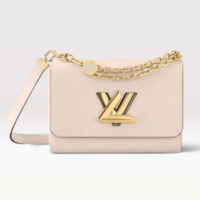 Louis Vuitton Capucines bags with smooth calfskin leather for luxuryLouis Vuitton LV Women Twist MM Handbag Quartz White Epi Grained Leather