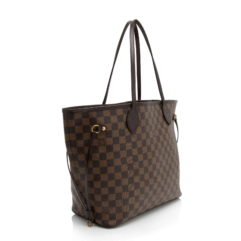 Louis Vuitton handbags with a beaded trim for a touch of glamourLouis Vuitton Damier Ebene Neverfull MM Tote (Q5p43O)