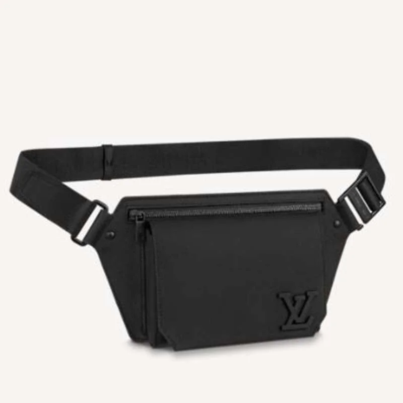 Ladies Louis Vuitton Capucines bags with a detachable shoulder strapLouis Vuitton LV Unisex Aerogram Slingbag Black Grained Calf Leather