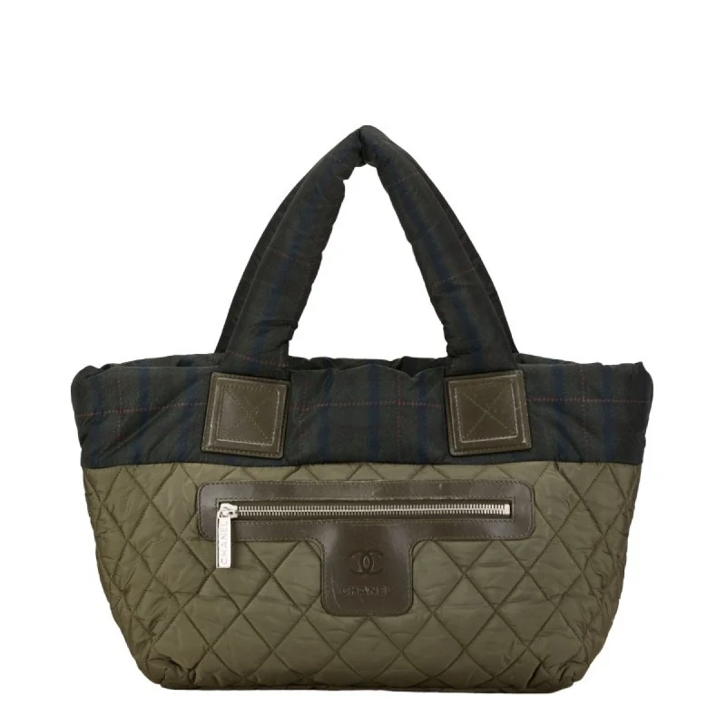 Chanel Lightweight Handbag for Daily ErrandsChanel Coco Mark Cocoon Reversible Check Quilted Handbag Tote Bag Green Nylon Women's CHANEL