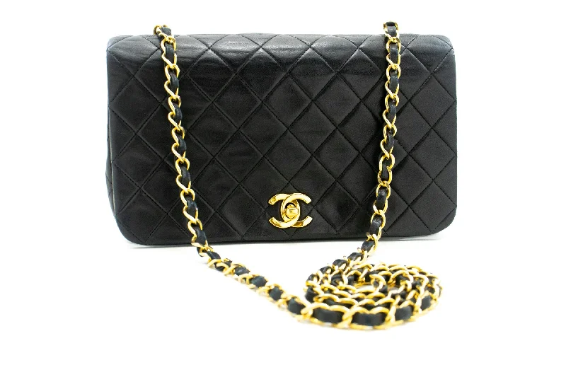 Chanel bags sale 2025CHANEL Full Flap Chain Shoulder Bag Clutch Black Quilted Lambskin