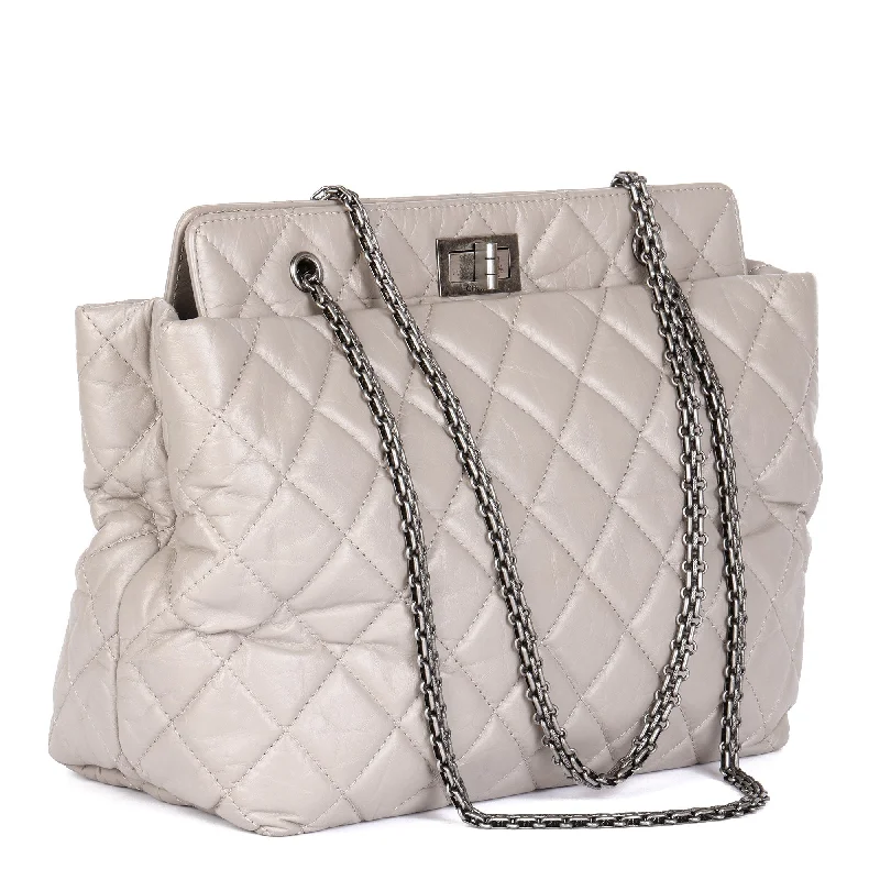 Chanel bags with exclusive seasonal designs and materialsChanel Greige Quilted Calfskin Leather 255 Reissue Shoulder Bag