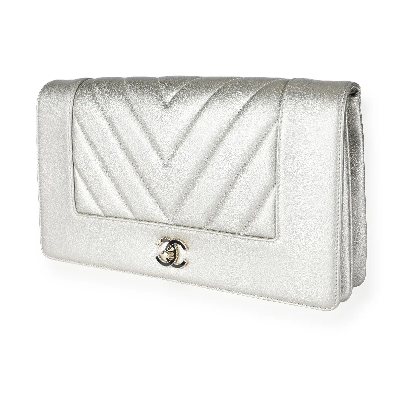 Chanel bags for women who appreciate fine craftsmanshipChanel Gold Chevron Quilted Sheepskin Mademoiselle Vintage Clutch