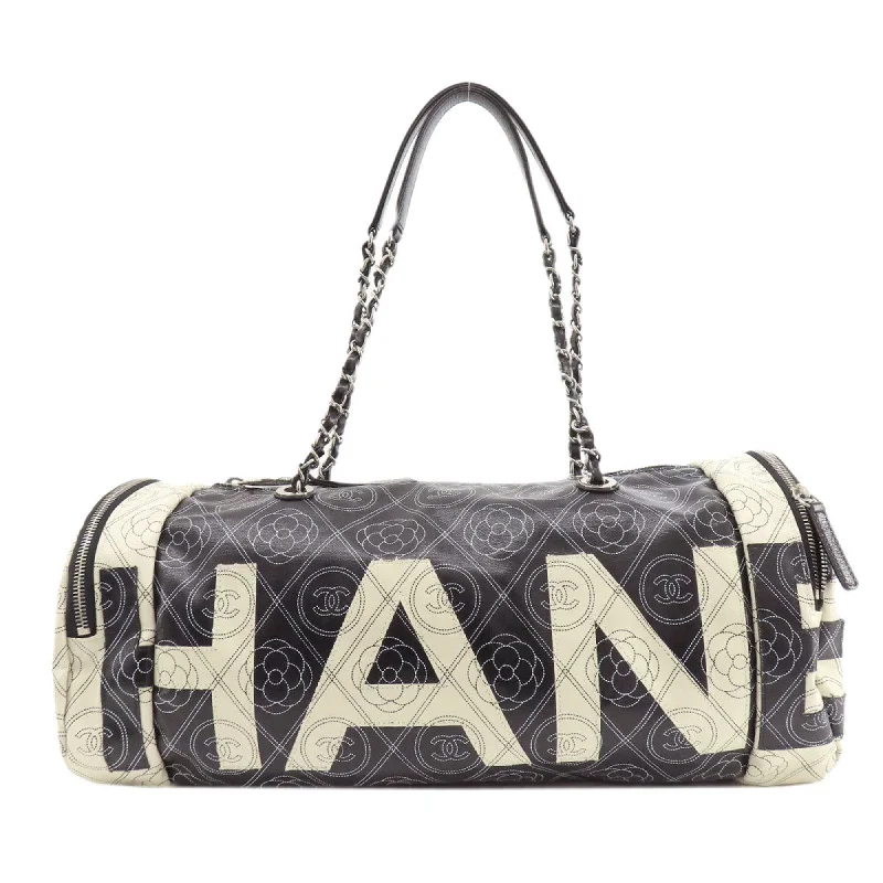 Chanel bags available in bold colors and patternsChanel Coco Mark Camellia Boston Bag Coated Canvas Women's CHANEL