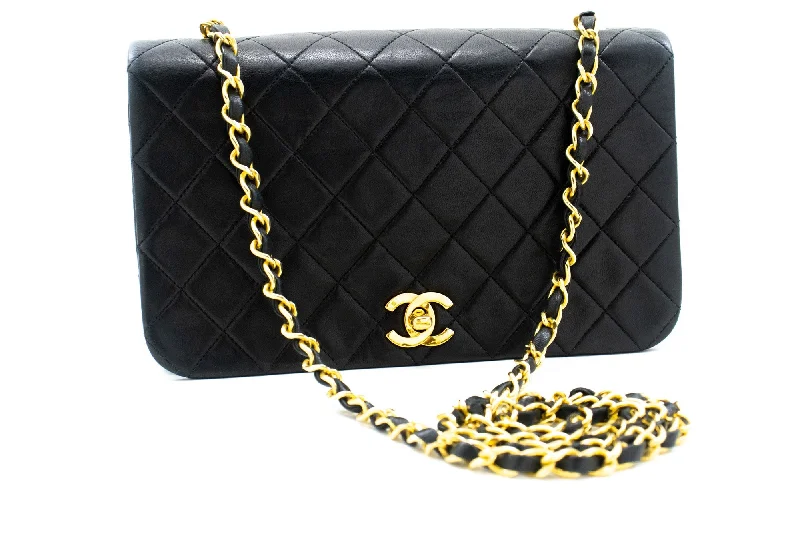 Chanel New Arrival Handbag with Gold HardwareCHANEL Full Flap Chain Shoulder Bag Black Quilted Lambskin