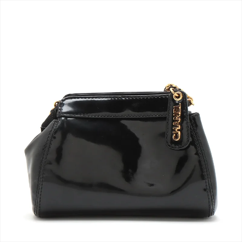 Chanel bags for women with minimalist styleChanel Coco Patent Leather Chain Shoulder Bag Black G  5th