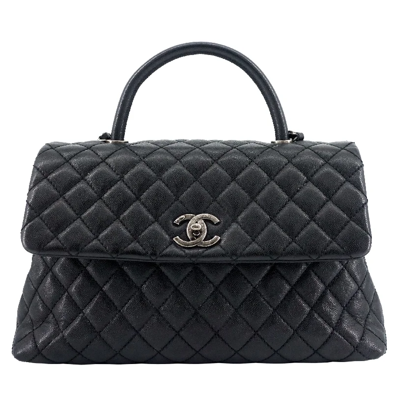 Chanel Vintage Inspired Handbag for Retro LoversCHANEL Coco Top Handle Medium Caviar Leather Bag